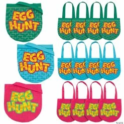 Top 10 ❤️ 10" x 10" Medium Easter Hunt Nonwoven Tote Bags - 12 Pc. ✨