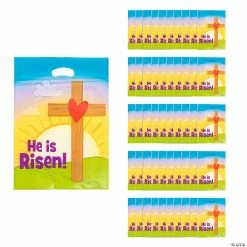 Best Pirce 👍 12 1/2" x 17" Large Plastic Religious Easter Goody Bags - 50 Pc. 👏