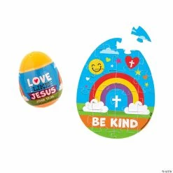 Deals ⌛ 2 1/2" Be Kind Puzzle-Filled Plastic Easter Eggs - Set of 12 👏