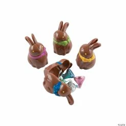 Deals ⭐ 2 1/2" Chocolate Bunny-Shaped Plastic Easter Eggs - 12 Pc. ⭐