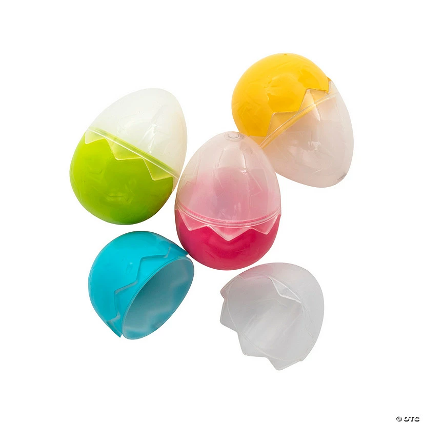 Discount 🌟 2 1/2" Cracked Clear Plastic Easter Eggs - 12 Pc. ✨