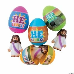 Outlet ๐งจ 2 1/2" He is Risen Toy-Filled Plastic Easter Eggs - 12 Pc. โจ