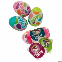 Discount 👏 2 1/2" Inspirational Sticker-Filled Plastic Easter Eggs - 48 Pc. ❤️