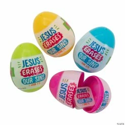 Best Pirce ⭐ 2 1/2" Jesus Erases Our Sins Eraser-Filled Plastic Easter Eggs - 24 Pc. ⭐