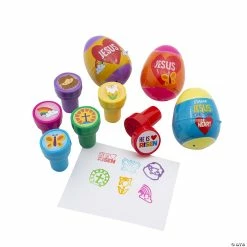 Flash Sale 💯 2 1/2" Jesus on Your Heart Stamper-Filled Easter Eggs - 12 Pc. 💯