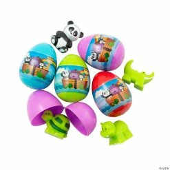 Promo ❤️ 2 1/2" Noah’s Ark Surprise Toy-Filled Plastic Easter Eggs - 12 Pc. 😉