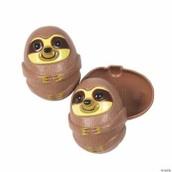 Outlet 👏 2 1/2" Sloth Plastic Easter Eggs - 12 Pc. ⭐