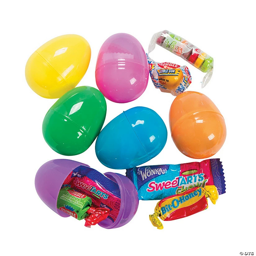 Wholesale 🎉 2 1/4" Bright Candy-Filled Plastic Easter Eggs - 24 Pc. 🎁 1 Wholesale 🎉 2 1/4" Bright Candy-Filled Plastic Easter Eggs - 24 Pc. 🎁