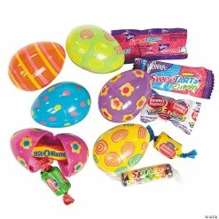 Wholesale ⭐ 2 1/4" Bright Printed Candy-Filled Plastic Easter Eggs - 24 Pc. 😍