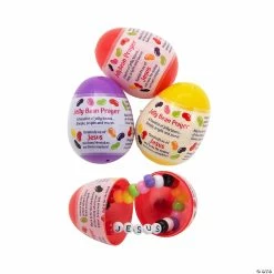 Top 10 😍 2 1/4" Jelly Bean Prayer Bracelet-Filled Plastic Easter Eggs - 24 Pc. 🔔