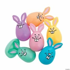 Best Pirce 😀 3 1/2" Pastel Bunny Plastic Easter Eggs - 12 Pc. ⭐