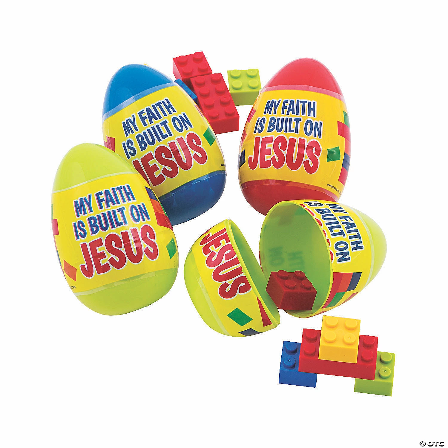 Cheap ❤️ 3" Built on Jesus Color Brick-Filled Plastic Easter Eggs - 12 Pc. 🛒 1 Cheap ❤️ 3" Built on Jesus Color Brick-Filled Plastic Easter Eggs - 12 Pc. 🛒