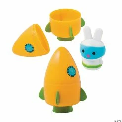 Brand new 🌟 3" Carrot Rocket Space Bunny-Filled Plastic Easter Eggs - 12 Pc. 😀
