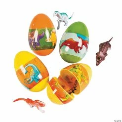 Wholesale 💯 3" Dinosaur Toy-Filled Plastic Easter Eggs - 12 Pc. 🛒