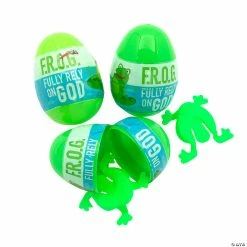 Cheapest ✔️ 3" Fully Rely on God Toy-Filled Plastic Easter Eggs - 12 Pc. 👏