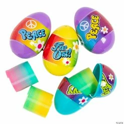 Cheap 😉 3" Rainbow Magic Spring Toy-Filled Plastic Easter Eggs - 12 Pc. ✨