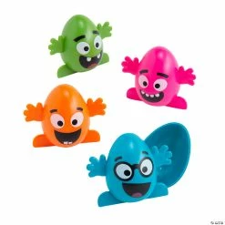 Promo 🤩 3" Smiling Head Plastic Easter Eggs – 12 Pc. 👏