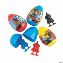 Flash Sale 😀 3" Superhero Toy-Filled Plastic Easter Eggs - 12 Pc. 🧨