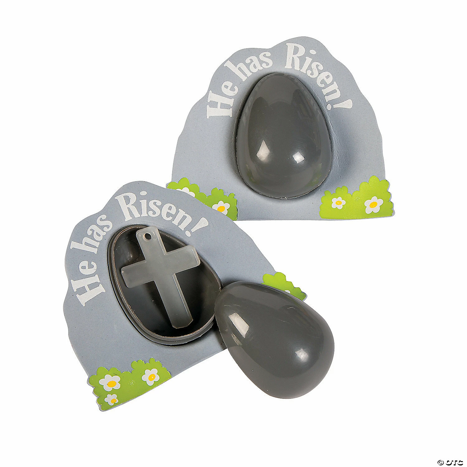 Cheapest ⭐ 4 1/2" Glow-in-the-Dark He Has Risen Tomb Plastic Easter Eggs with Cross - 12 Pc. 🔥 1 Cheapest ⭐ 4 1/2" Glow-in-the-Dark He Has Risen Tomb Plastic Easter Eggs with Cross - 12 Pc. 🔥