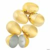 Coupon 😉 4 1/2" Metallic Gold Plastic Easter Eggs - 6 Pc. ⌛