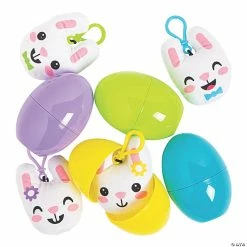 Best reviews of 🔥 4" Stuffed Bunny Backpack Clip Keychain-Filled Plastic Easter Eggs - 12 Pc. 🎁