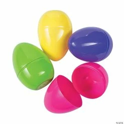 Cheap ⌛ 6" Fillable Plastic Bright Easter Eggs - 12 Pc. ✨
