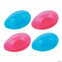 Discount ✔️ 7" Blue & Pink Plastic Easter Eggs - 12 Pc. 🤩