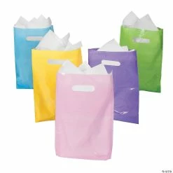 Wholesale 💯 Solid Color Plastic Goody Bags - 50 Pc. 💯 -Oriental Trading Store 8 1 2 x 12 plastic pastel goody bags 50 pc 13723573 a02