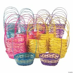 Cheap ⭐ Bulk Small Ombre Bamboo Baskets - 72 Pc. 🛒
