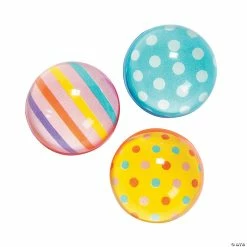 Coupon 👍 Dots & Stripes Bouncy Ball Assortment - 12 Pc. 🧨