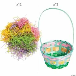 Outlet 🛒 Easter Bamboo Baskets with Grass Kit for 12 🧨 -Oriental Trading Store easter bamboo baskets with grass kit for 1214095641 a01