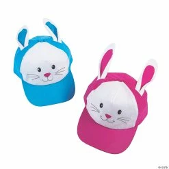 New 😍 Easter Bunny ⚾ Baseball Caps with Ears - 12 Pc. 🤩