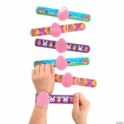 New 🌟 Easter Egg Maze Game Slap Bracelets - 12 Pc. 🔔
