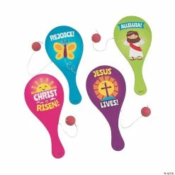 Wholesale ⌛ Easter Inspirational Paddleball Games - 12 Pc. 🌟