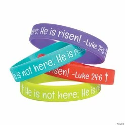 Wholesale ⌛ He is Risen Rubber Bracelets - 24 Pc. ❤️