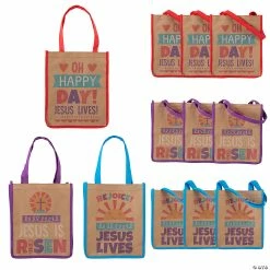 Best Pirce 💯 Large He Lives Craft Nonwoven Tote Bags - 12 Pc. ✨