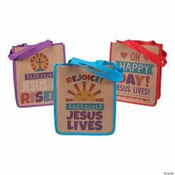 Best Pirce 💯 Large He Lives Craft Nonwoven Tote Bags - 12 Pc. ✨ -Oriental Trading Store large he lives craft nonwoven tote bags 12 pc 13933136 a02