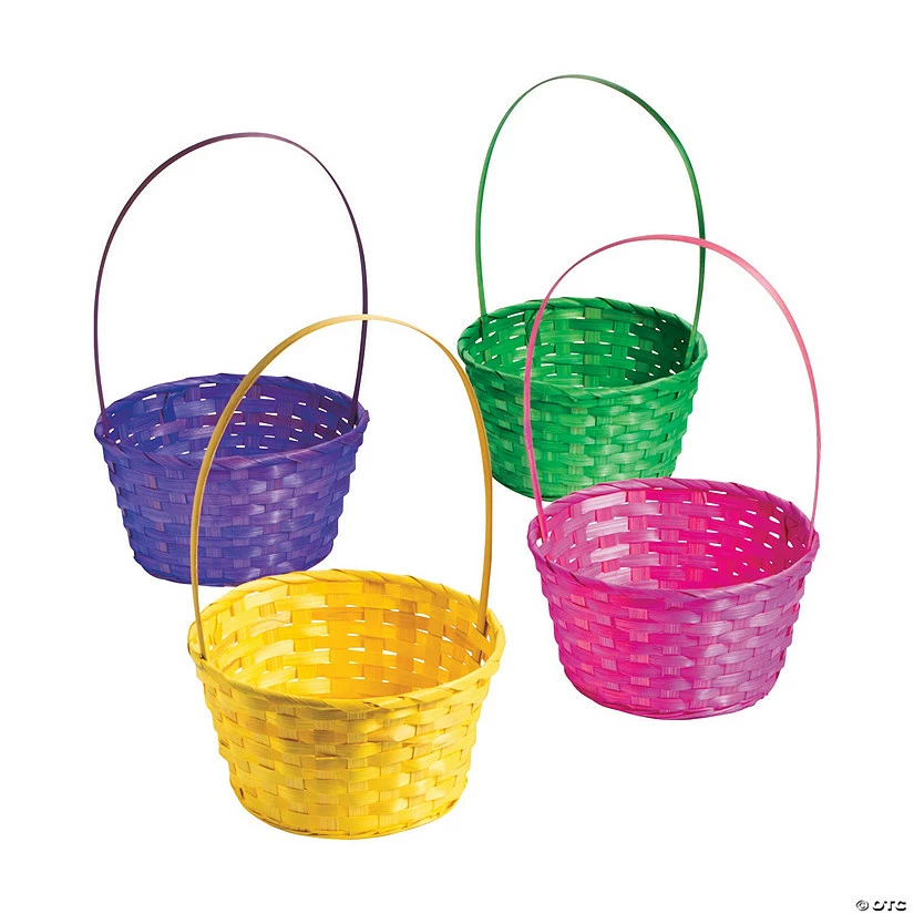 Buy 👍 Large Solid Color Easter Bamboo Baskets - 12 Pc. 🔥 1 Buy 👍 Large Solid Color Easter Bamboo Baskets - 12 Pc. 🔥