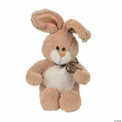 Outlet 💯 Long-Eared Soft Brown Stuffed Bunny with Bow 🎉