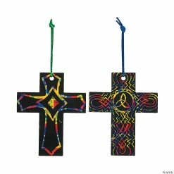 Best Sale 🔥 Magic Color Scratch Cross Ornaments - 24 Pc. ⌛