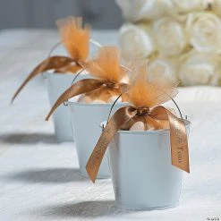 Outlet 🔥 Mini Pails - 12 Pc. 💯 -Oriental Trading Store mini white favor pails 12 pc 52 43 a02