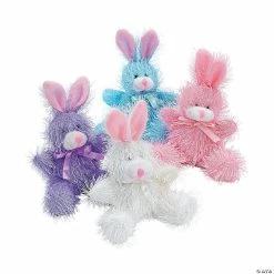 Top 10 🎉 Pastel Pink, Blue, Purple, White Furry Stuffed Bunnies - 12 Pc. 🌟