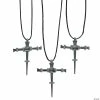 Cheap 👏 Pewtertone Nail Cross Necklaces - 12 Pc. 💯