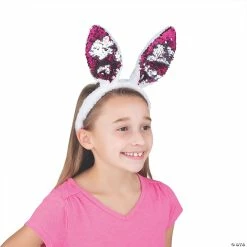 Promo 👍 Reversible Sequin Bunny Ears Headbands - 6 Pc. ❤️ -Oriental Trading Store reversible sequin bunny ears headbands 6 pc 13822071 a02