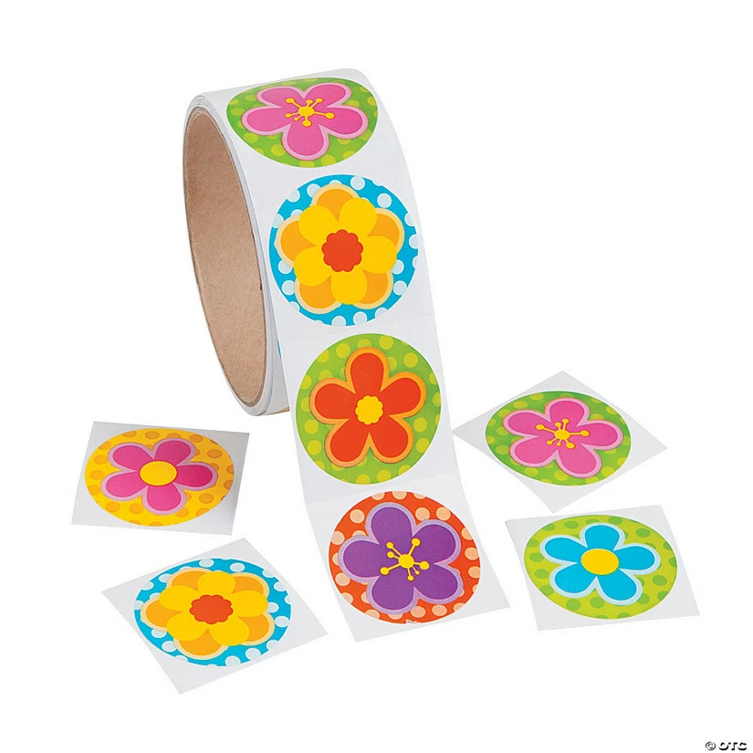 Discount ⭐ Spring Bright Flower Sticker Roll - 100 Pc. 🎉 1 Discount ⭐ Spring Bright Flower Sticker Roll - 100 Pc. 🎉